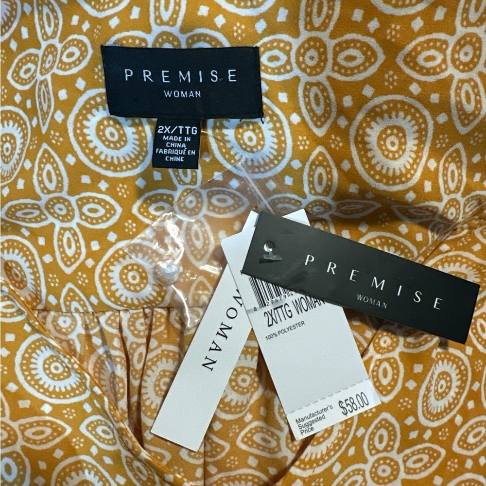 Premise Golden Geometric Blouse - Picture 2 of 6